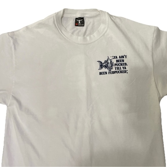 Vintage 90s Fudpucker’s “Ya Ain’t Been Pucked” T-Shirt Large Beach Bar Tee Funny - Picture 3 of 5